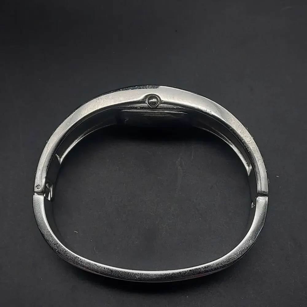 Park Lane‎ Watch Silver Tone Rhinestone Clamp Bangle Bracelt Quartz